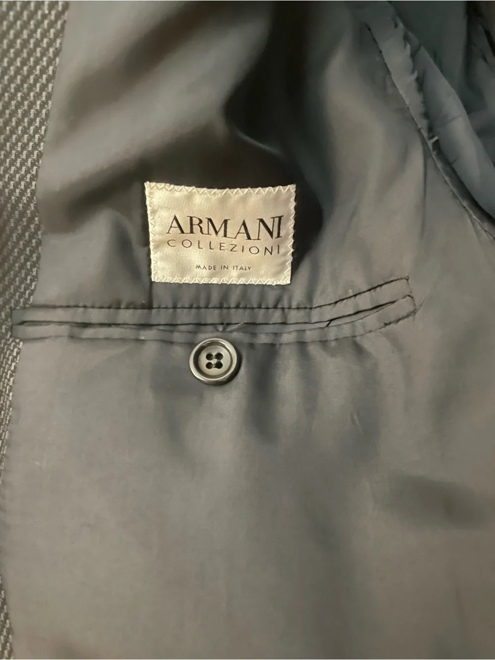 Armani Collezioni Italian Vintage 3 Button Dark Grey Houdstooth Sport Coat 40R